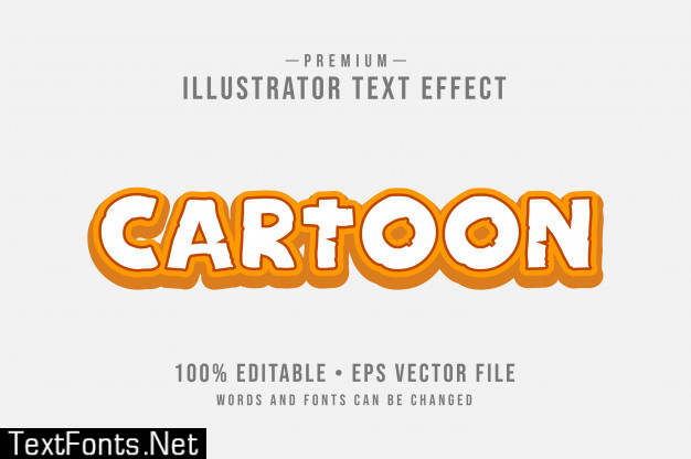 Cartoon editable 3d text effect or graphic style with light orange gradient