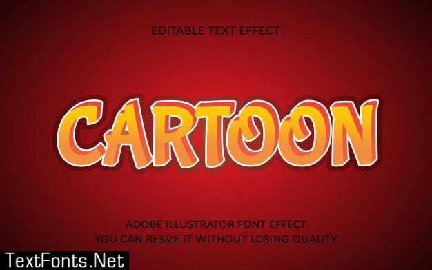 Cartoon editable text effect