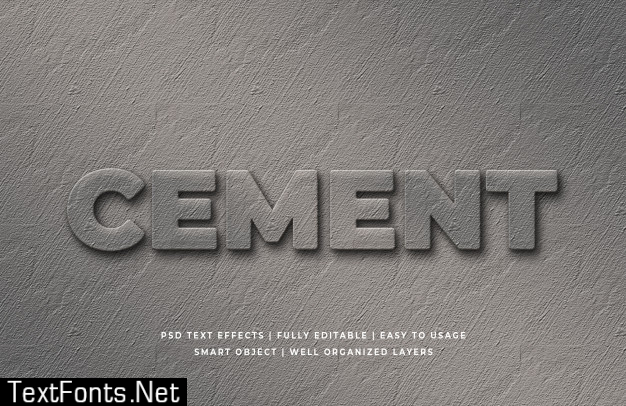 Cement 3d text style effect