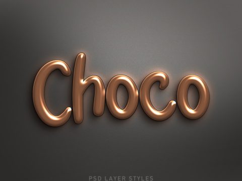 Choco text style effect psd