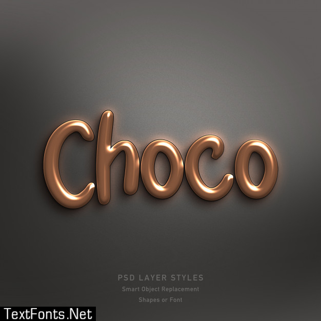 Choco text style effect psd