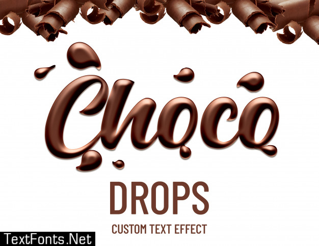 Chocolate drops text effect