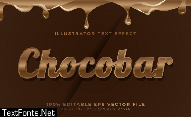 Chocolate editable text style effect font