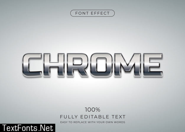 Chrome text effect. editable font style