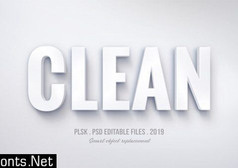 Clean 3d text style effect