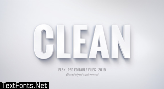 Clean 3d text style effect