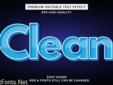 Clean text effect Premium Vector 7099122