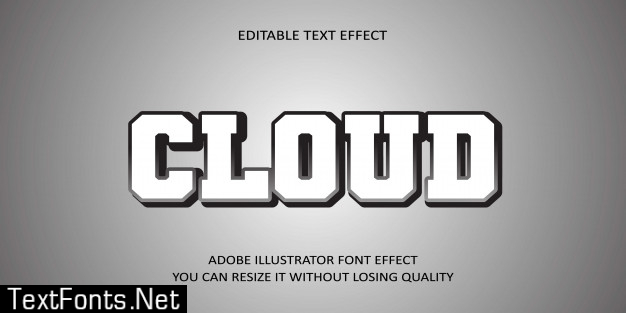 Cloud editable text effect