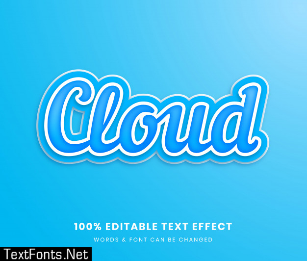 Cloud  full editable text effect