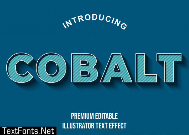 Cobalt - 3d blue text effect font style