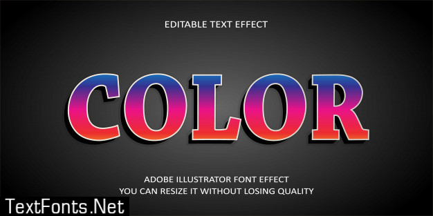 Color editable text effect