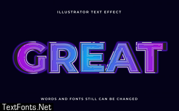 Colorful editable modern text with light effect