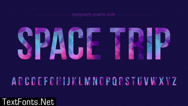 Colorful low poly typography