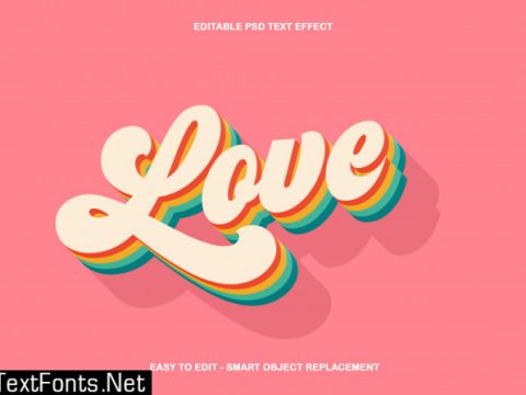 Colourful love text effect 6503285