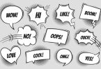Comic book text speech bubble in pop art style