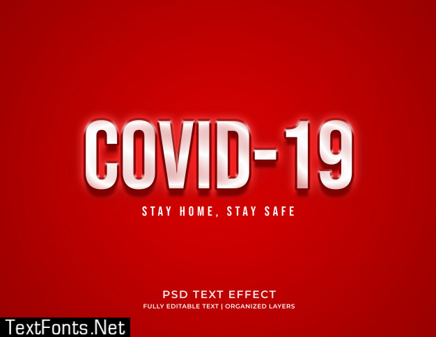 Covid-19 editable text effect template