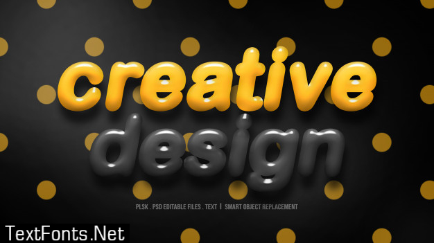 Creative design 3d text style mockup