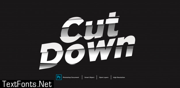 Cut down text effect design