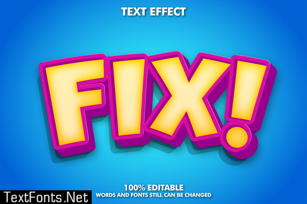 Cute cartoon text effect with inner glow