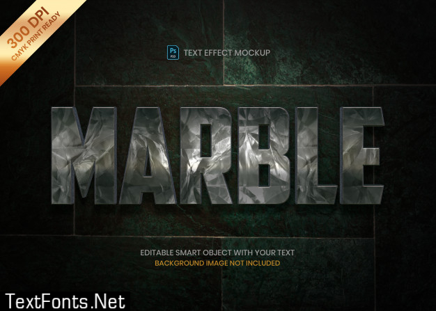 Dark marble stone 3d logo text effect psd template.