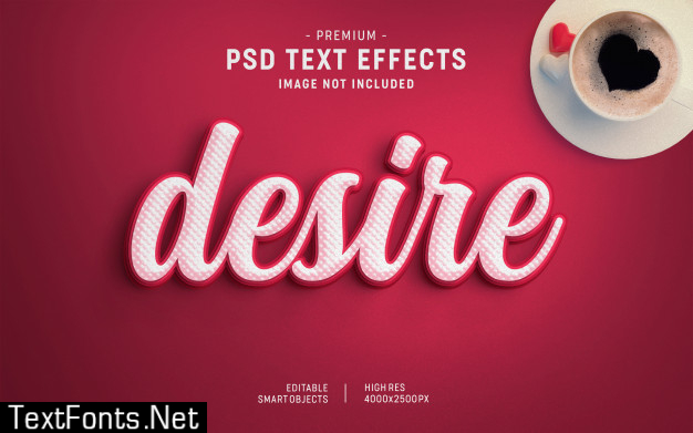 Desire valentine text effect template