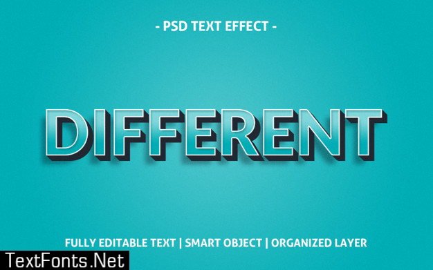 Different 3d text style effect