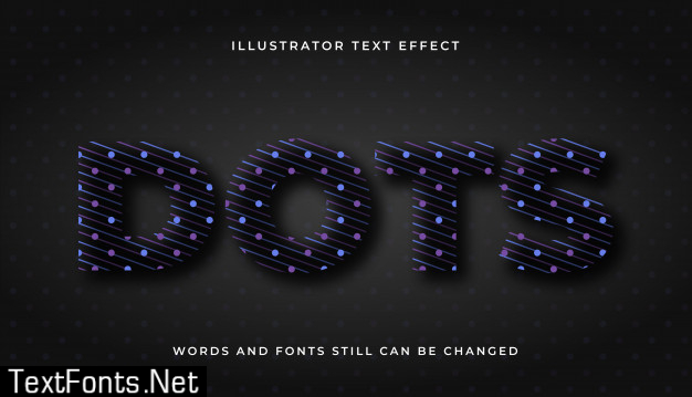 Dots editable text effect