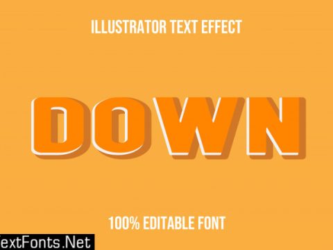 Down editable text effect