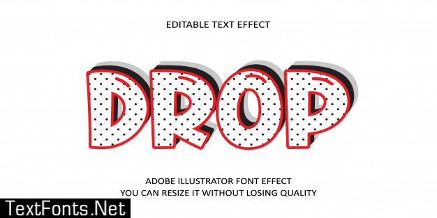 Drop editable text effect