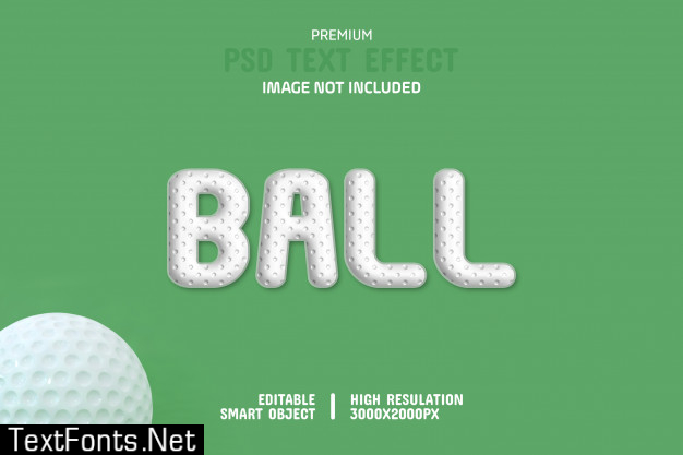 Editable golf ball text effect template