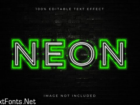 Editable neon text effect