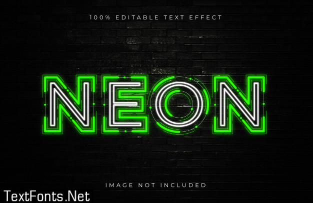 Editable neon text effect