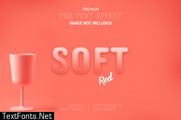 Editable soft red text effect template