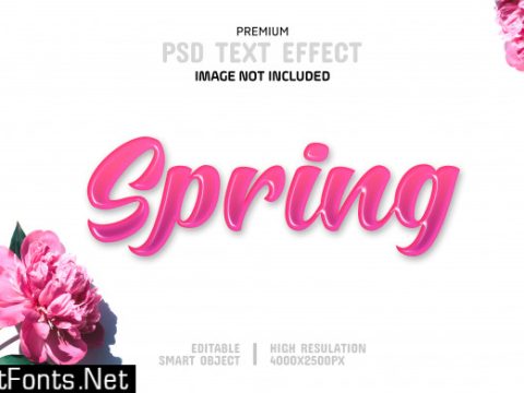 Editable spring text effect template