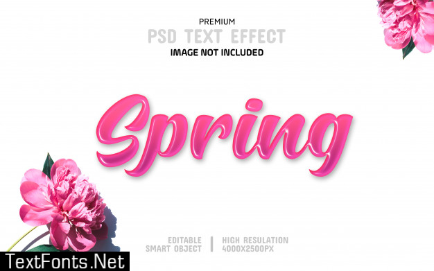 Editable spring text effect template