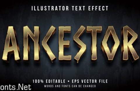 Editable text effect - ancestral style