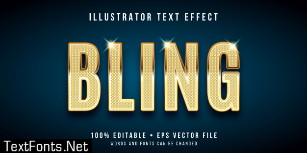 Editable text effect - bling style