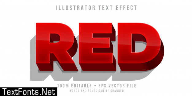 Editable text effect - bold red style