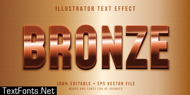 Editable text effect - bronze style