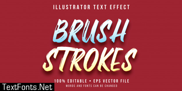 Editable text effect - brush stroke style