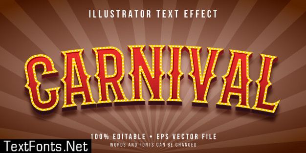 Editable text effect - carnival style