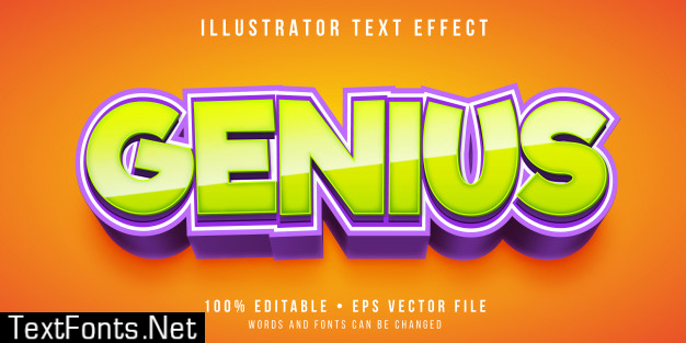 Editable text effect - cartoon genius style