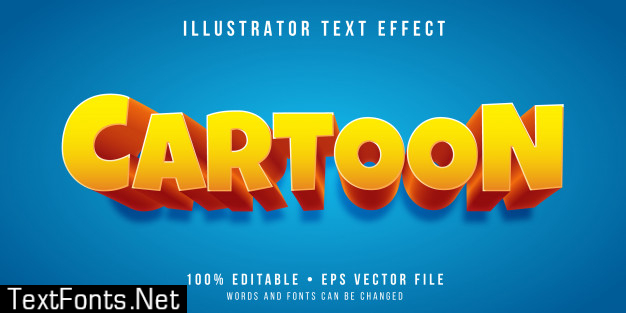 Editable text effect - cartoon show style