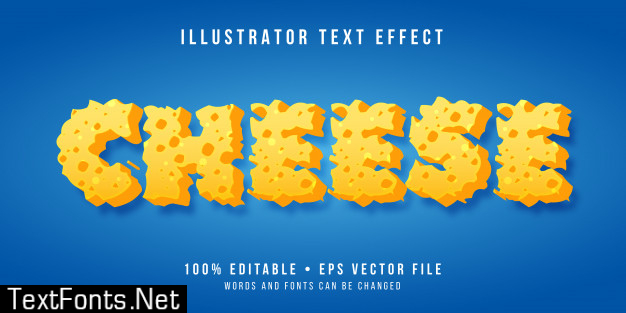 Editable text effect - cheese style