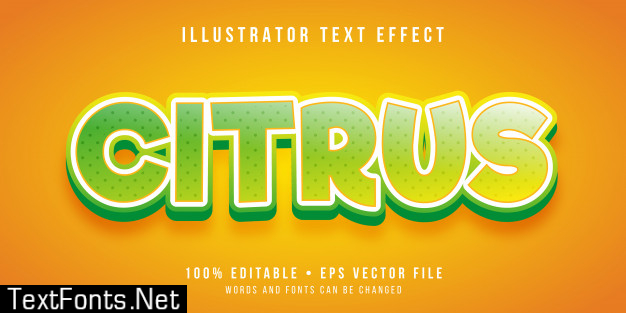 Editable text effect - citrus fruit style