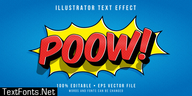 Editable text effect - comics expression style