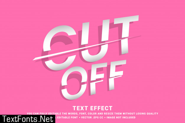 Editable text effect - cut off