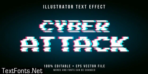 Editable text effect - cyber glitch style