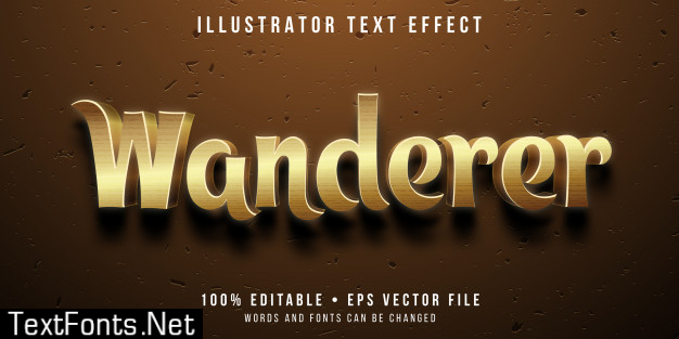 Editable text effect - desert wanderer style