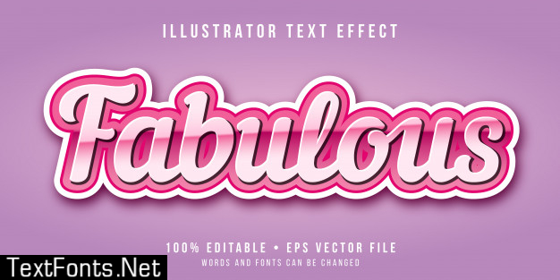 Editable text effect - fabulous pink style